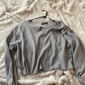 Gray Long Sleeve Top